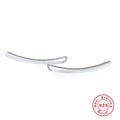 Minimalist Line 925 Sterling Silver Ear Hook Earrings — decorative detail — jewelry finish and design detail
