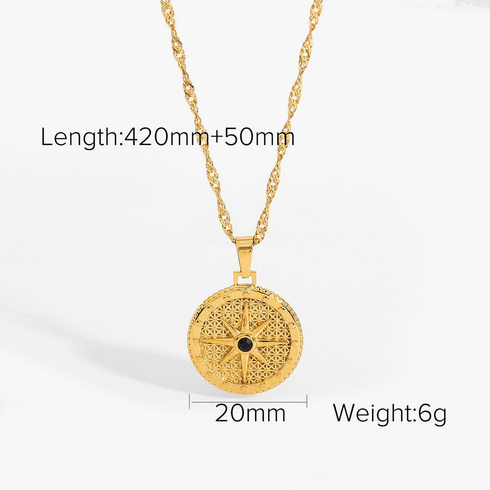 2H Stainless Steel Eight-Pointed Star Necklace Collarbone Chain Jewelry necklace