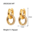 Gold-Plated Pearl Stainless Steel Stud Earrings — detail view — jewelry finish and design detail