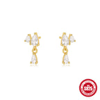 S925Sterling Silver Multi-layer Marquise Water Drop Splicing Stud Earrings Hot-selling Super Flash Diamond-studded Ear Jewelry