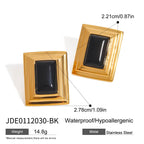 Stainless Steel Agate Stud Earrings for Women, Non-Fading Earrings Jewelry