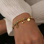 B0325 Universal Aircraft Copper Plating14k Gold Design Beaded Bracelet