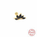 Floral Stud 925 Sterling Silver Earrings — wearable scale detail — jewelry finish and design detail