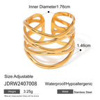 2H Non-fading Ring Female Design Gold-plated Stainless Steel Accessories