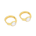 Gold-Plated Brass Imitation Opal Ear Cuff — front view — jewelry finish and design detail