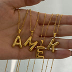 Stainless Steel Letter Necklace Pendant Clavicle Chain Jewelry necklace