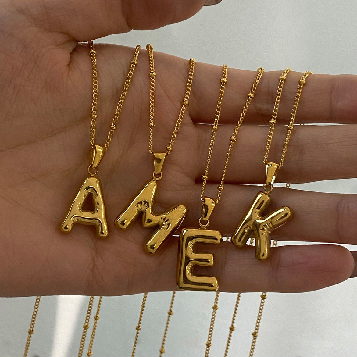 Stainless Steel Letter Necklace Pendant Clavicle Chain Jewelry necklace