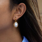 Stainless Steel Imitation Baroque Pearl Earrings Jewelry for Women Non-Fading Ear Clips