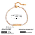 Gold-Plated Heart Cubic Zirconia Stainless Steel Bracelet — material detail — jewelry finish and design detail