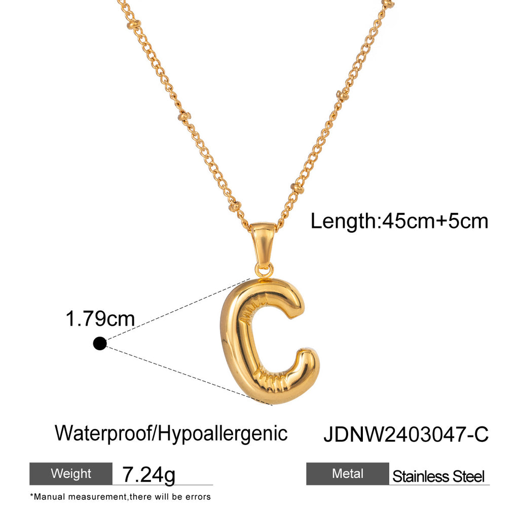 Stainless Steel Letter Necklace Pendant Necklace Jewelry Collarbone Chain
