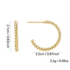 E0050 Spiral Pattern Half Open Earrings Jewelry New Version Ear Hoops Copper Gold Plated gold Ear Clips for Women