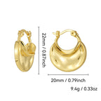 E0643 Minimalist Cool Style Design Gender-Neutral Earrings Copper Plated Real Gold Irregular Concave Ear Cuffs