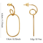 Gold-Plated Line Geometric Exaggerated Earrings for Women Simple Style gold Hoop Earrings