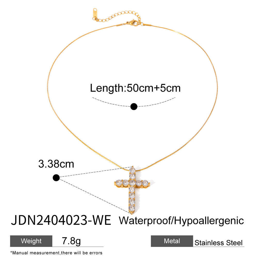 Stainless Steel Cross Necklace Jewelry Non-Fading Necklace