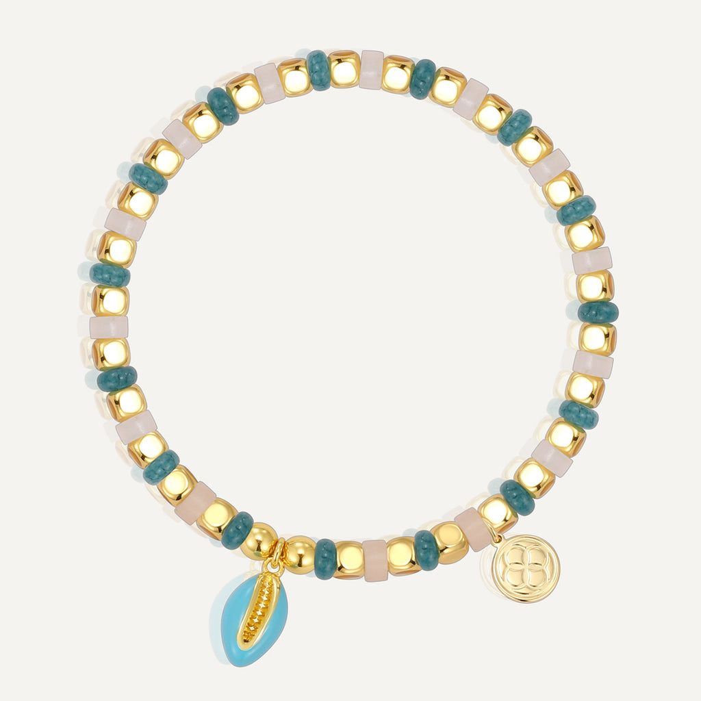 B0336 Casual Coffee Bean Pendant Bracelet Fashion Elegant Jewelry Chalcedony Stone Beaded