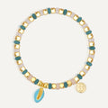 Gold-Plated Beaded Pendant Bracelet — front view