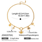 Stainless Steel Bee Earrings Ring Necklace Ring Non-Fading Bracelet