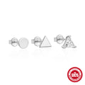 Geometric Star Moon Pearl 925 Sterling Silver Earring Set — fastening detail — alternate angle 2 — jewelry finish and design detail