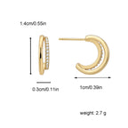 E0286 Vintage Medieval Style Romantic Elegant Double Layer Earrings Brass Plated18k Fashionable Earrings