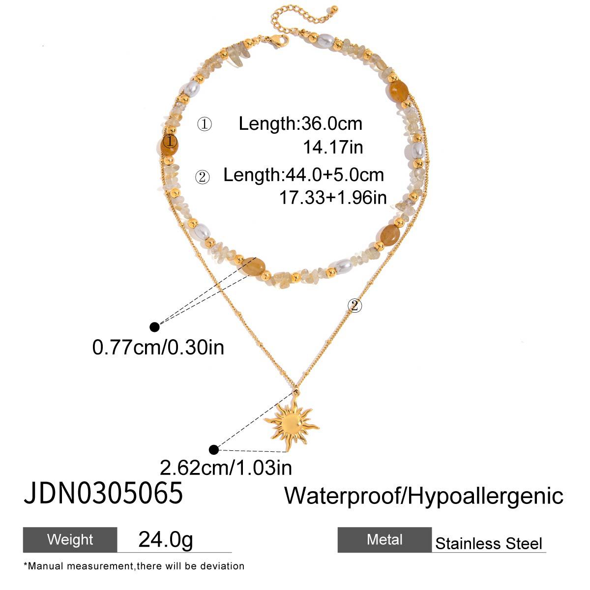 Original Design Necklace Collarbone Chain Stainless Steel Sun Earrings Jewelry for Women