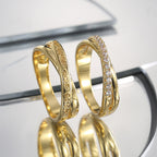 R0536 Fashion Creative Design Letter Print Zircon Ring for Women Brass Gold-Plated Simple Set Ring