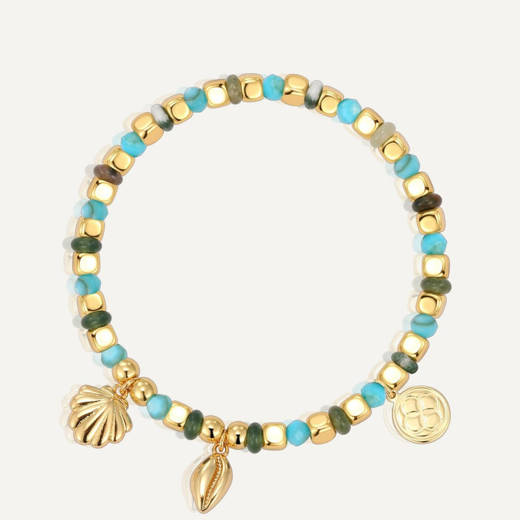 B0244 Shell Conch Beaded Vintage Bohemian Vacation Trend Bracelet