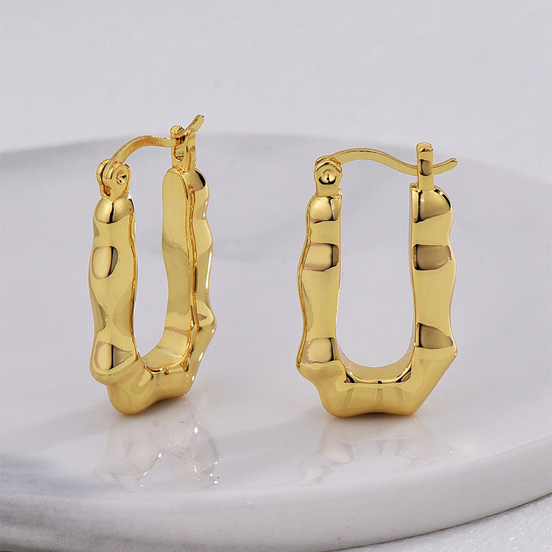 E0634 Fashion Design Irregular Unisex Earrings Vintage Minimalist Style Ear Clips