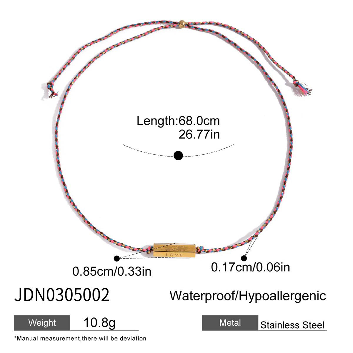 2H Cross Necklace Letter Clavicle Chain Stainless Steel Jewelry for Women