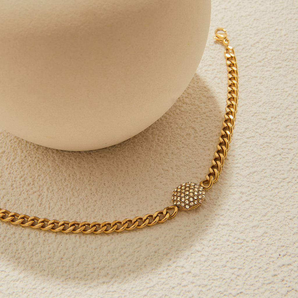 White Diamond Blue Turquoise Bracelet Jewelry Stainless Steel Jewelry Women