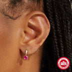 New925Sterling Silver Heart Eight-Pointed Star Inlaid Diamond Crescent Earrings Jewelry Colorful Diamond Stud Earrings