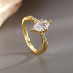 R0434 Fashionable Simple Heart Zircon Ring for Women Elegant Versatile