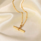 2H New Anklet18K gold Personality Tbar Rod Pendant Round Bead Chain Anklet Fashion Versatile Anklet