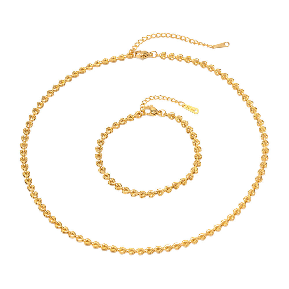 18K Gold-plated Stainless Steel Hollow Heart Braided Bracelet Non-fading Bracelet Jewelry