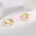 E0553 Modern Minimalist Design New Earrings for Women Irregular Double Hoop Epoxy Earrings