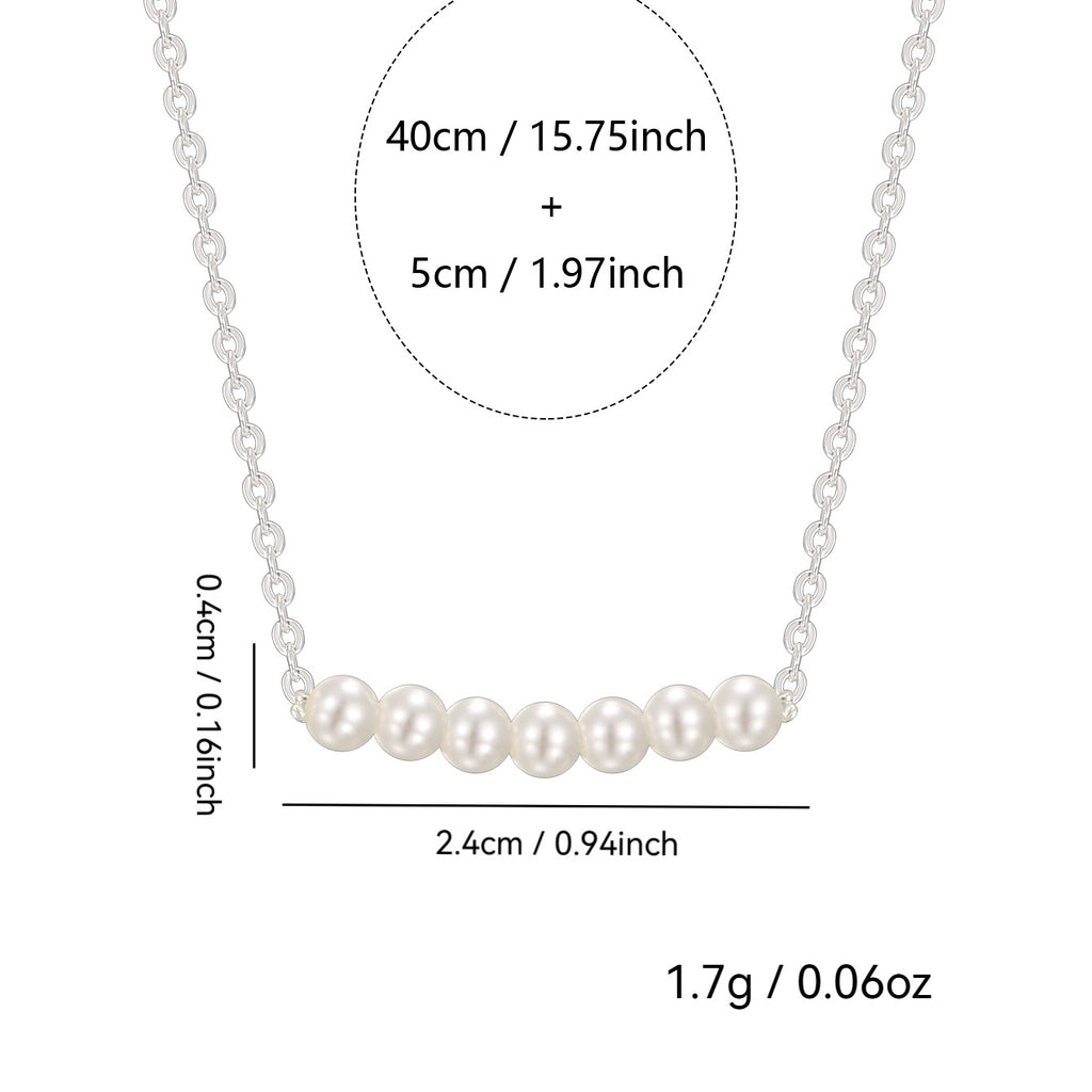 SN0091 S925 Silver Bead Necklace Collarbone Chain Pendant For Women
