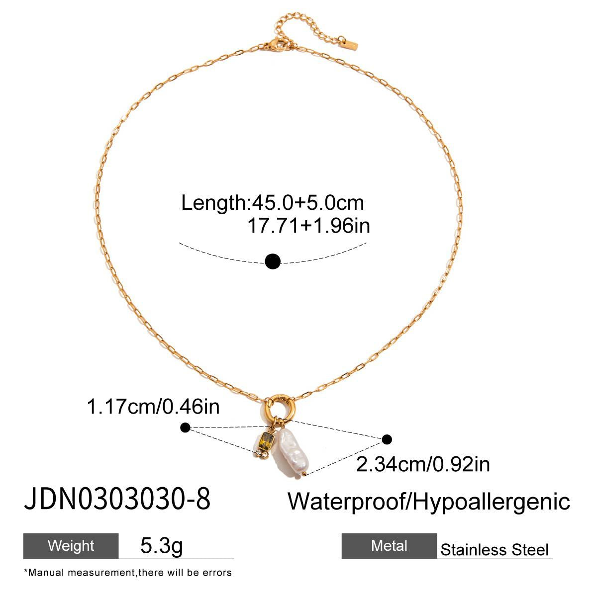 Twelve Birthstone Pearl Necklace Choker Stainless Steel Jewelry Collarbone Chain Accessory