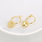 E0811 Retro Fashion Design Earrings for Women Gold-Plated Zircon Heart Drop Earrings