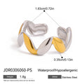 Gold-Tone Stainless Steel Ring with Enamel Detail — Soft Contour styled for independent jewelry boutiques