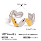 Color Block Ring Non-Fading Jewelry Stainless Steel Accessories for Women