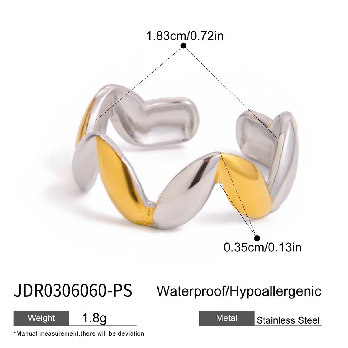 Color Block Ring Non-Fading Jewelry Stainless Steel Accessories for Women