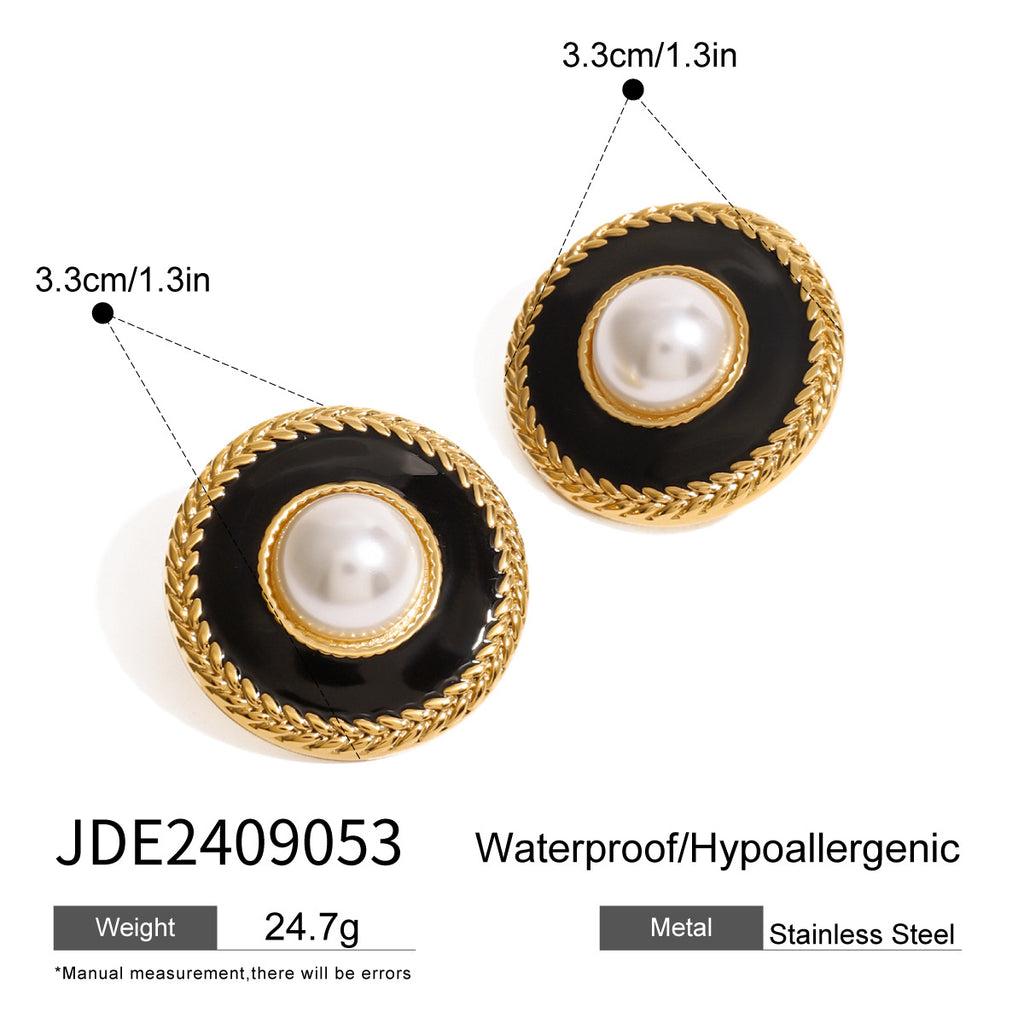 2H Stainless Steel Black Earrings Oil Drop Agate Earrings Earrings earrings