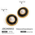 Agate Stainless Steel Drop Earrings in Gold-Tone with a refined design profile