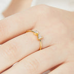 R0191 Simple Cast Copper Jewelry Women's Ring Adjustable Open Inlaid Geometric Zircon Ring