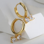 E0461 Foreign Trade New Simple Heart-shaped Earrings for Women Fashion Retro Zircon Earrings