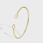 B0088 Brass Gold-Plated Bracelet for Women Inlaid with Opal Adjustable Open Water Drop Shape