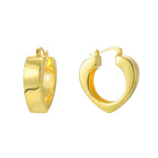 E0530 Korean Style Simple Fashion Heart Earrings for Women Brass Gold-Plated Smooth Minimalist Ear Clips