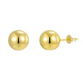 14K Gold-Plated Brass Beaded Round Earrings with gold-tone brass construction
