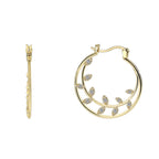 E0349 Fashion Double Circle Earrings Glossy HOOP gold Leaf Large Circle Hoop Earrings for Women