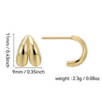 E0287 gold Retro Earrings Minimalist Geometric Smooth Earrings In Stock