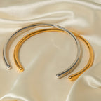 Simple retro-inspired heart necklace for women 18K Gold Vacuum Plating Simple Smooth Choker Necklace